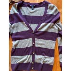 Tommy Hilfiger Women’s Cardigan Small Striped Cotton Button Down Y2K Preppy Soft